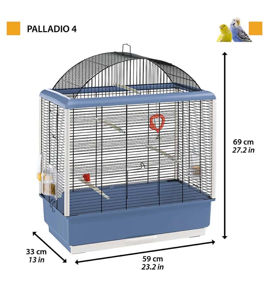 GABBIA PER UCCELLI "PALLADIO 4", 59X33X69 CM - FERPLAST